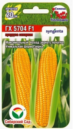 Семена Кукуруза ГХ 5704 F1 6 шт Сибирский сад, 2 шт