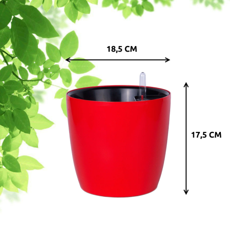 Горшок с автополивом Комфорт 3,5 л ПИ-25-7ТХ d-16,5 h-17 см Красный