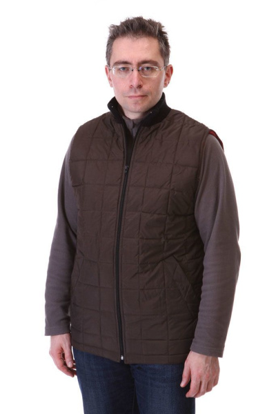 Жилет с оленьей шерстью зеленый, коричневый, синий