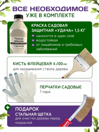 Набор для окрашивания деревьев: перчатки, краска 1,5, кисть и щетка