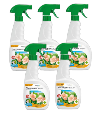Спрей Чистоцвет БАУ от серой гнили, пятнистости, мучнистой росы 700 мл, 5 шт