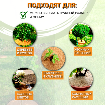 Приствольный круг кокосовый для деревьев 30 см, 5 шт
