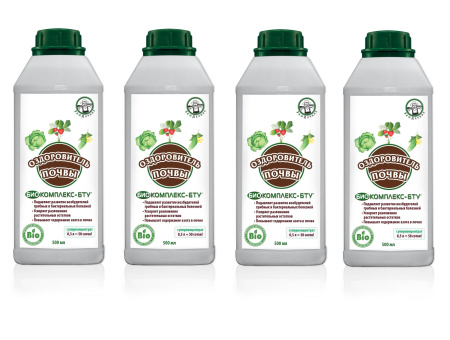 Биопрепарат Биокомплекс-БТУ оздоровитель почвы ЭкоДачник 0,5 л, 4 шт