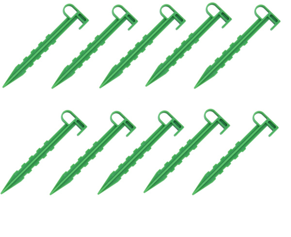 Садовые колышки для подвязки растений и укрывного материала зеленые 14 см пластиковые 10 шт Благодатное земледелие