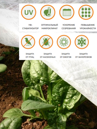 Укрывной материал Грядка в порядке с УФ стабилизатором белый 30 г/м2, 1,6 х 10 м Благодатное Земледелие