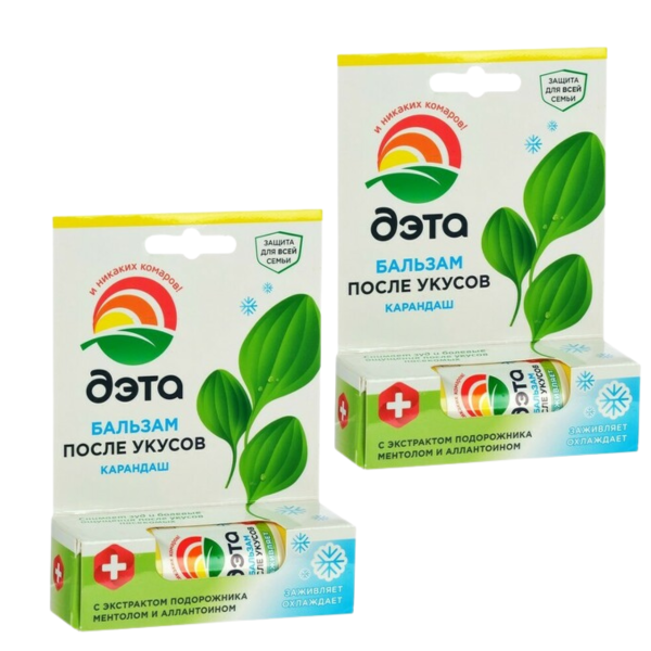 ДЭТА бальзам после укусов карандаш 10 мл 2 шт ДЭТА бальзам после укусов карандаш 10 мл 2 шт
