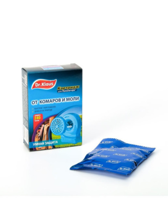 Dr.Klaus Пепелатор сменный картридж к мобильному прибору от КОМАРОВ на природе и МОЛИ в доме