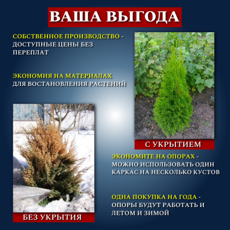 Каркас Остов для зимнего укрытия растений 116 см Благодатное земледелие