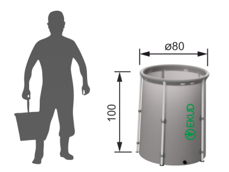 Складная ёмкость для воды из ПВХ EKUD на 500 л с каркасом
