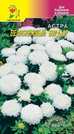Семена Астра Бордюр Белоснежный Цветущий сад