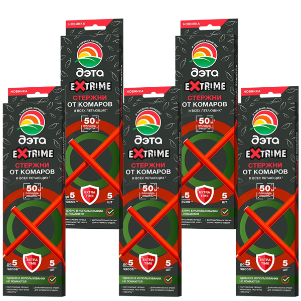 ДЭТА EXTRIME стержни от летающих насекомых 5 шт 5 уп ДЭТА EXTRIME стержни от летающих насекомых 5 шт 5 уп