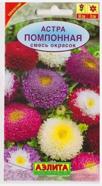 Семена Астра Смесь помпонная Цветущий сад