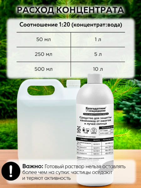 Средство для защиты хвойников от ожогов 0,5 л Благодатное земледелие