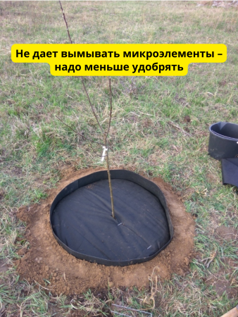 Приствольный круг Покров для деревьев и кустов с УФ стабилизатором черный 60 г/м2, 80 см, 5 шт Благодатное земледелие