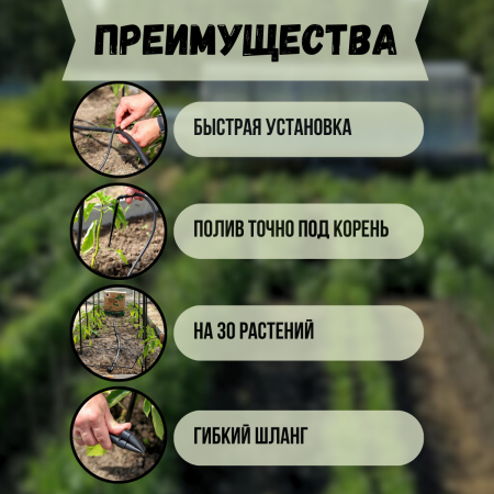 Капельный полив Жук от ёмкости на 30 растений с таймером полива