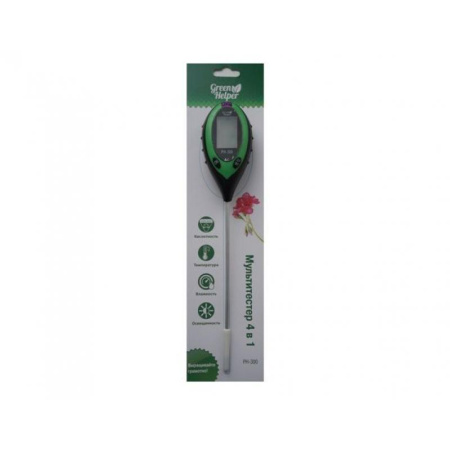 Измеритель 4 в 1 влажности, кислотности, освещенности, температуры почвы Green Helper PH-300 Измеритель 4 в 1 влажности, кислотности, освещенности, температуры почвы Green Helper PH-300