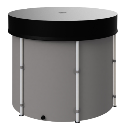 Складная ёмкость для воды из ПВХ EKUD на 1500 л с каркасом и крышкой