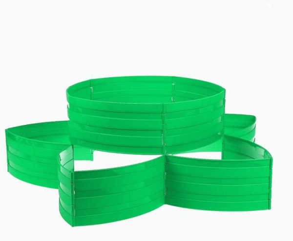 Садовый конструктор Клумба L=5,4 м, H=15 см, 18 секций Светло зелёный