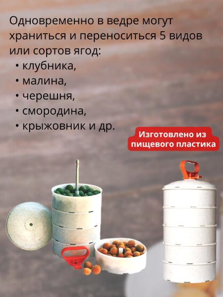 Ведро секционное для хранения и перевозки ягод ВС-5, 8 л