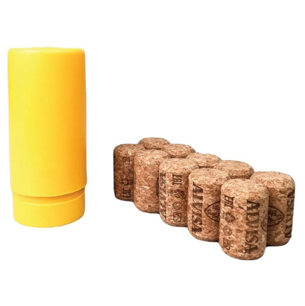 Укупориватель ручной для бутылок + 10 корковых пробок 23*35 мм
