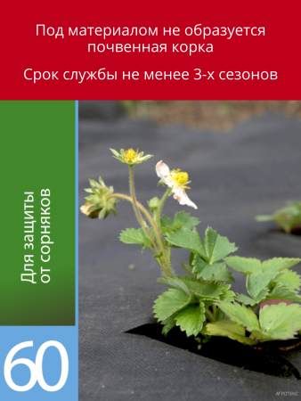 Укрывной материал Грядка в порядке универсальный с УФ стабилизатором чёрный 60 г/м2, 1,6 х 10 м Благодатное Земледелие