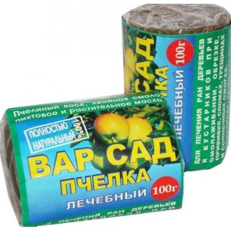 Садовый вар Пчелка для защиты стволов деревьев 100 г