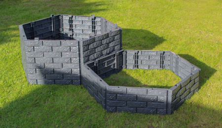 Универсальный садовый конструктор, 4 шт, длина 180 см, высота 20 см, графит