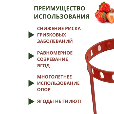 Подставка опора Кольцо для растений и клубники 14,5х 34,5 см