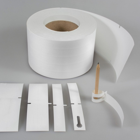 Навесная бирка петелька 20*254 мм 10 шт белая