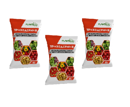 Биофунгицид Триходермин ТН82 для защиты растений от грибных и бактериальных болезней 30 г, 3 шт