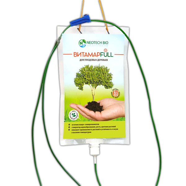 Капельница для внутристволовых инъекций Витамар Full экстракт морских водорослей с фуллереном для взрослых деревьев 1 л