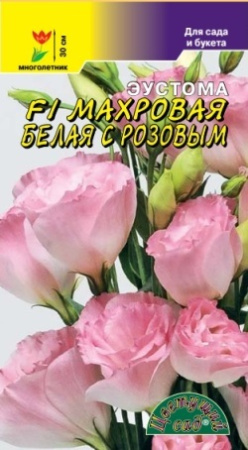 Семена Эустома Махровая Белая с Розовым F1 Цветущий сад