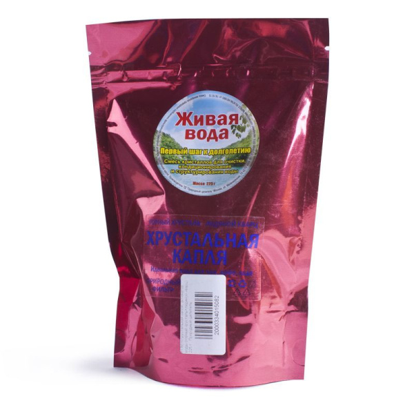 Активатор для очищения воды Хрустальная капля горный хрусталь и ледяной кварц 225 гр Активатор для очищения воды Хрустальная капля горный хрусталь и ледяной кварц 225 гр