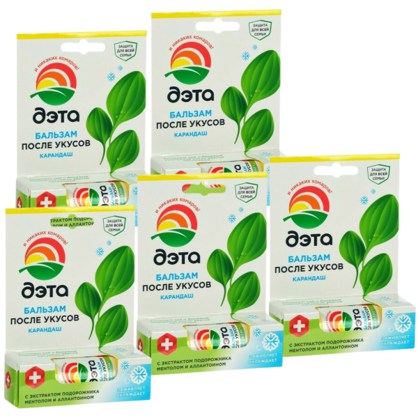 ДЭТА бальзам после укусов карандаш 10 мл 5 шт ДЭТА бальзам после укусов карандаш 10 мл 5 шт