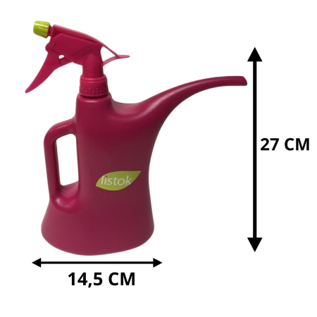 Лейка с распылителем 1 л Розовая Комби