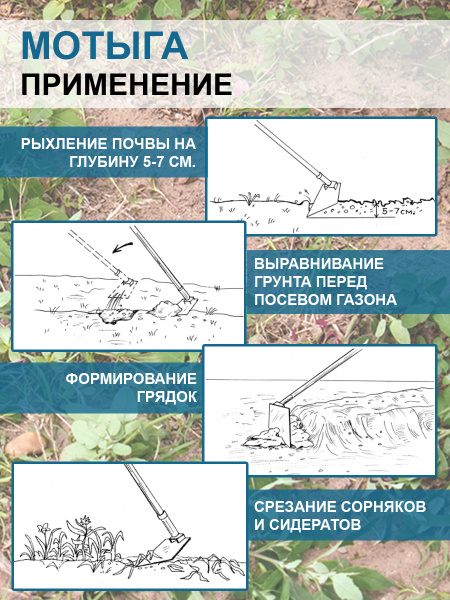Мотыга клиновидная самозатачивающаяся без черенка Благодатное земледелие