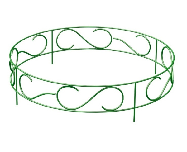 Садовый заборчик декоративный для клумбы h 45 см d 130 см 4 секции, разборный Садовый заборчик декоративный для клумбы h 45 см d 130 см 4 секции, разборный