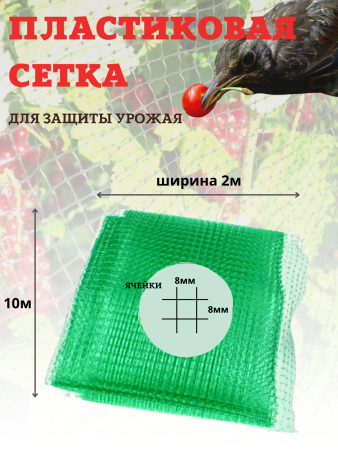 Сетка от птиц 2х10 м 8х8 мм