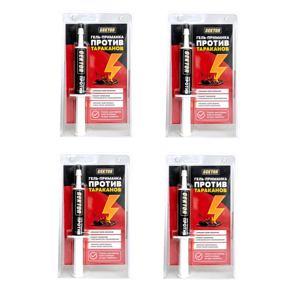 GEKTOR гель против тараканов 30 мл, 4 шт