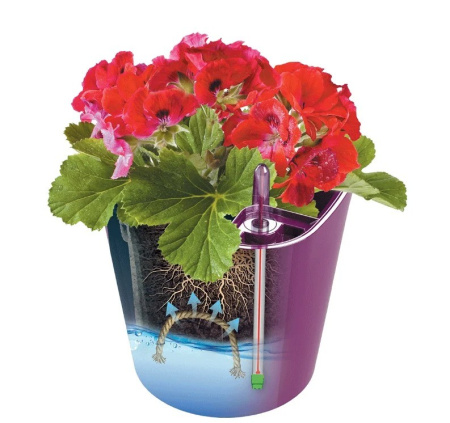 Горшок с автополивом Комфорт 3,5 л ПИ-25-8ТХ d-16 h-17 см Кремовый