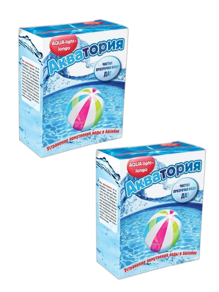 Акватория AQUA-light-longo для устранения помутнения воды в бассейне 500 г, 2 шт Акватория AQUA-light-longo для устранения помутнения воды в бассейне 500 г, 2 шт