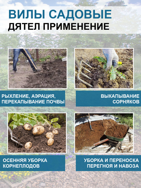 Вилы садовые Дятел без черенка