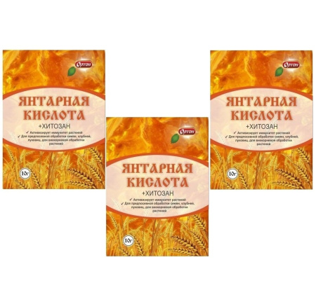 Янтарная кислота + Хитозан, 3 шт по 10 г