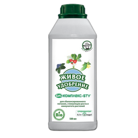 Биопрепарат Биокомплекс-БТУ универсальное живое удобрение ЭкоДачник 0,5 л