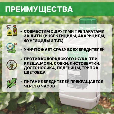 Средство защиты растений Фитоверм М 2 г/л КЭ 1000 мл